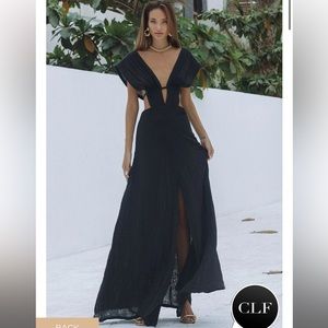 Cotton Gauze Black Maxi Dress - NWOT